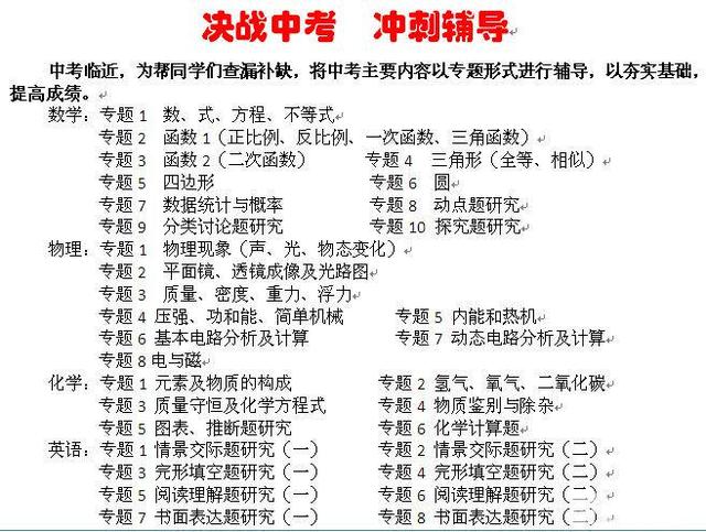 中考冲刺有哪些学习方法(中考冲刺阶段的学习方法)